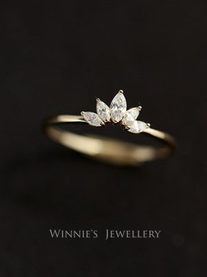 Wish Hot Selling S925 Sterling Silver Plated 14K Gold Ring Fine Design Simple Temperament Japanese Simple Ring HME