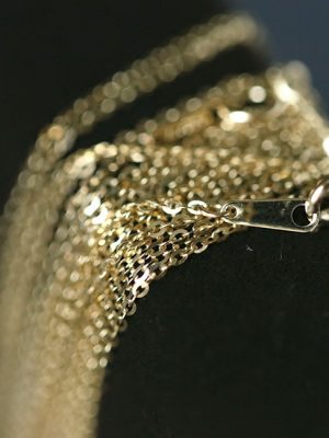 S925 Sterling Silver Plated 14K Gold Necklace All-Match Bare Chain Plated Real Gold Shiny Ultra-Fine Simple Clavicle Chain Necklace HME