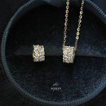 S925 Sterling Silver Plated 14K Gold Necklace Women's Zirconium Diamond Transfer Beads Passepartout Necklace Clavicle Chain All-match Pendant HME