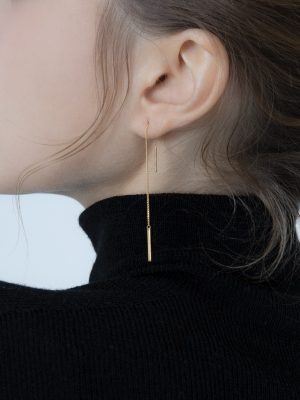S925 Sterling Silver Ear Line Women's Elegant Tassel Ear Chain Design Earrings Earrings Japanese and Korean Style Tassel Design Ouni Na