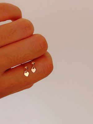 S925 Sterling Silver Plated 14K Gold Love Small Earrings Simple Temperament Design Ear Holes Earrings Women's Ins Style Ouni Na