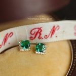 color: Green diamond gold pair (including silver earplugs)