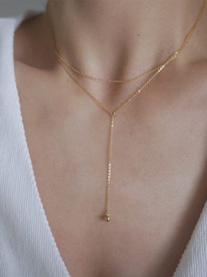 Handmade S925 Sterling Silver Plated 14k Gold Level High Level Necklace Versatile Fashion Long Sweater Chain Female Ouni Na