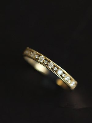 Japanese S925 Sterling Silver Plated 14K Gold Ring Exquisite Hollow Retro commuter Versatile HME