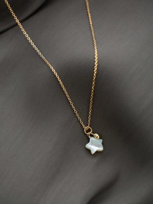 S925 Sterling Silver Plated 18K Gold Polaris White Butterfly Bean Simple Light Luxury Beauty Style Ins Clavicle Necklace Exquisite