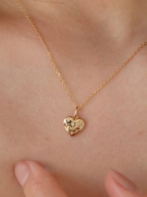 Direct Supply S925 Sterling Silver Gold Plated Diamond Love Necklace Light Luxury Heart Shaped Clavicle Chain Silver Ornaments Ouni Na