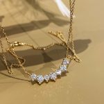 Angel smile ~ S925 silver plated 18K gold smile zircon pendant necklace clavicle chain high commuter Joker