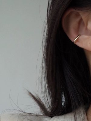 S925 Sterling Silver Plated 14K Gold Ear Clip Unique Design Ear Clip Women's Super All-match Japanese ins Same Style Ouni Na