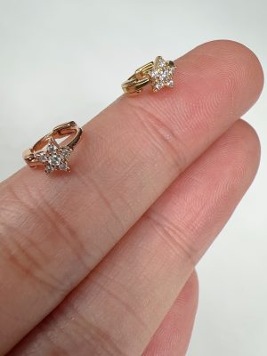S925 sterling silver plated 18k gold inlaid zircon star ear bone ring temperament light luxury fashion simple exquisite HME
