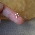 Japanese-style Flash Cross Earrings 925 Sterling Silver Plated 18K Gold Zircon Mini Simple High-grade Earrings for Women