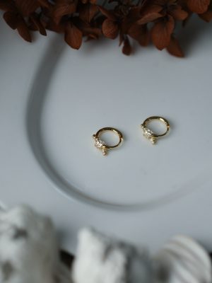 Xiao Shi ~ S925 Sterling Silver Plated 14K Gold Small and Exquisite Shiny Suitable for Ear Buckle Ear Ring Design Earrings Simple HME