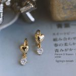 925 Silver Plated 18K Gold Retro Single Diamond Love Sterling Silver Ear Buckle Eardrop Design Advanced Design Exquisite