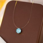 color: Millennium Octagonal Rose Cut Sea Blue Zirconium / Style: 40cm