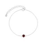 color: July (red agate) / Style: Silver