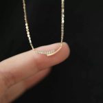 Wish Hot Sale S925 Silver Plated 18k Gold Double V Smile Diamond Necklace Women's Simple Fresh Sweet All-match Clavicle Chain