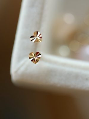 S925 Silver Plated 14K Gold Earrings Car Flower Shiny All-Match Minimalist Mini Love Earrings 2024 New HME