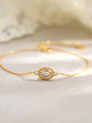 S925 Sterling Silver Light Luxury Horse Eye Diamond Bracelet Women's Fashion Personalized Bracelet Design Commuter All-match Jewelry