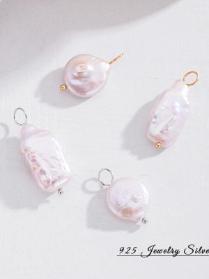 Simple Natural Round Button Freshwater Pearl Accessories Baroque Pearl DIY Jewelry Accessories Wholesale Pendant