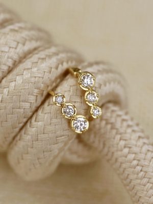 Ninhua ~ S925 Silver Plated 14K Gold Zircon Gradient Drill Earrings Earrings Small Earlobes Exclusive Sterling Silver Earrings Female HME