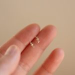 Fresh Style S925 Sterling Silver Plated 18k Gold Mini Cross Sweet Minimalist X-Bow Daily Simple Earrings for Women