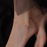 Japanese S925 Sterling Silver Plated 14k Gold Footpiece Women's Design Lip Chain Adjustable Footpiece Silver Lip Ouni Na