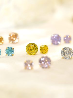 S925 Sterling Silver Millennium Rose Cut Zircon Earrings Women's High-value Exquisite Flash Color Ear Nail Earrings