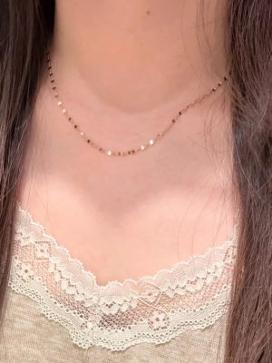 S925 Sterling Silver Plated 14K Gold Sparkling Exquisite Kiss Necklace Minimalist Stacked Wear All-match Bright Flash Clavicle Chain Female Ouni Na