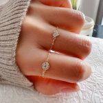 S925 sterling silver love round diamond chain ring ins style adjustable ring all-match commuter bracelet Ouni Na