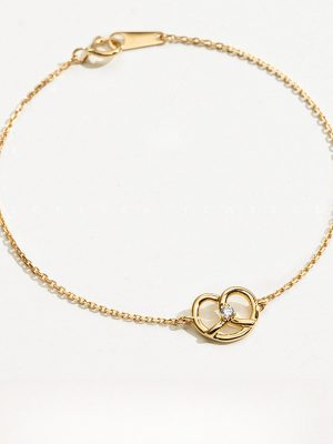 S925 Silver Plated 18K Gold Love Interwoven Bracelet Super Cute Kink Pie Sterling Silver Fashion All-Match Ins Bracelet