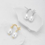 color: Diamond Star Pearl Earrings / Style: GOLD