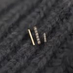 color: Short row full drill / size: Gold Pair (925 Silver)