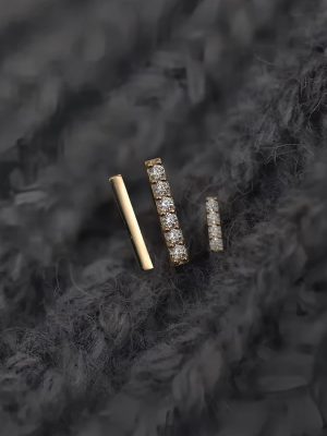 S925 Sterling Silver Plated 14K Gold Full Diamond Glazed Earrings Women's Simple Design All-match Earrings