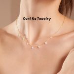 S925 Silver Plated 14K Gold Minimal Style Gypsophila Zircon Necklace Women's Daily Commuter Overlapping Clavicle Chain Ouni Na