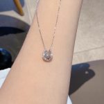 Beating Heart S925 Silver Plated 18K Gold Horseshoe U-Shaped Diamond Glittering Constantly Giving Birthday Necklace Clavicle Chain