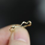 Very fine plate wavy 925 sterling silver 18K gold plated ring slim all-match fashionable novel stacked tail ring for women