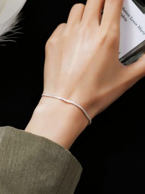 S925 sterling silver baby's breath star bracelet women's simple student small fresh cold style design adjustable bracelet