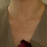 925 Sterling Silver Plated 18K Gold Bead Pearl Zircon Necklace Simple Light Luxury Versatile Elegant High-grade Clavicle Chain