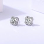 color: Small sugar earrings [white gold]] / Style: Zircon-Eight Stars and Eight Arrows