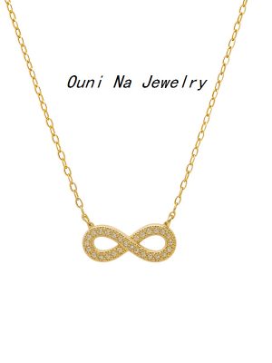 Infinite Love 8 Shape Full Diamond S925 Sterling Silver Necklace Women's Personalized Design Light Luxury Overlapping Collarbone Chain Ouni Na