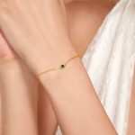 S925 Sterling Silver Plated 14K Gold Emerald Bracelet Women's Fine Chain Light Luxury Design Jewelry Silver Ouni Na