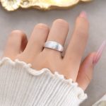 color: Silver brushed ring [wide version]] / size: Opening adjustable