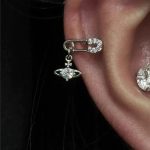 S925 Silver Full Diamond Pin Saturn Drip Shaking Ear Nail Flash Diamond Trendy Cool Ear Nail Cold Style Personality Earrings