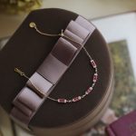 French Retro S925 Silver Plated 18K Gold Barbie Sweetheart Pink Bracelet Women's Light Luxury High-end Wear Lapping Jewelry