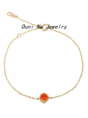 Designer S925 Sterling Silver Plated 14k Gold Orange Red Gradient Bracelet Light Luxury Advanced Bracelet Original Ouni Na