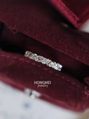 S925 Sterling Silver Plated 18K Gold Super Flash Square Diamond Rai Diamond Ring Women's Light Luxury Advanced Design Open Ring