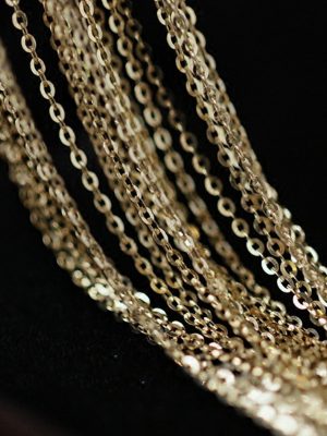 S925 Sterling Silver Plated 14K Gold Necklace O-shaped Chain Fashionable All-match Bare Chain Shiny Extremely Fine Simple Clavicle Chain for Women