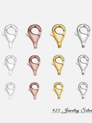 S925 Sterling Silver Diy Accessories Jewelry Accessories Lobster Buckle Spring Buckle Water Drop Buckle Necklace Bracelet Buckle Head Buckle Batch