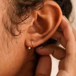 S925 Sterling Silver Gold Plated Rear Hanging Earrings Women's Design All-match Earrings Fashion Commuter Earrings Ouni Na