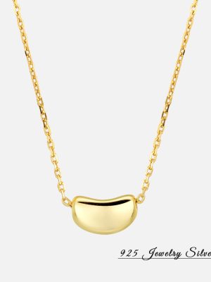 S925 sterling silver design smooth acacia bean clavicle chain ins wind exquisite silver bean Joker necklace wholesale