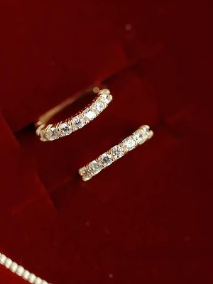 S925 Sterling Silver Plated 14K Gold Classic Super Flash Raib Earrings Women's Elegant Elegant Fashion All-match Earrings